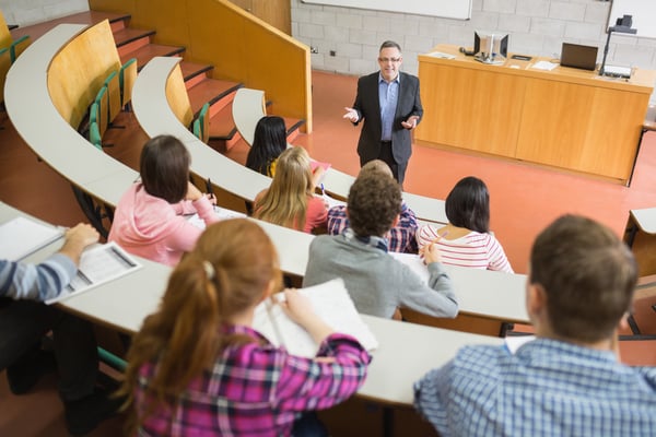 Teacher with students