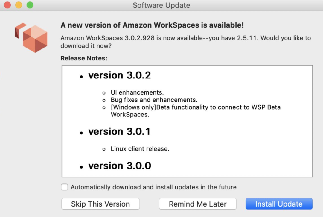 Amazon workspaces client 3 0 release for windows and macos synchronet